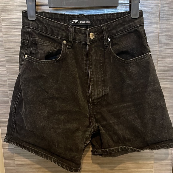 ZARA ACID WASH MOM SHORTS - Picture 4 of 4